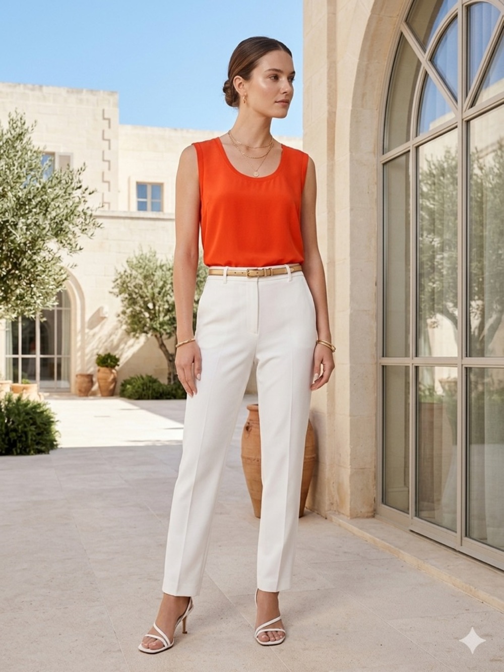 J. Crew Sleeveless Tangerine Orange Shell Top